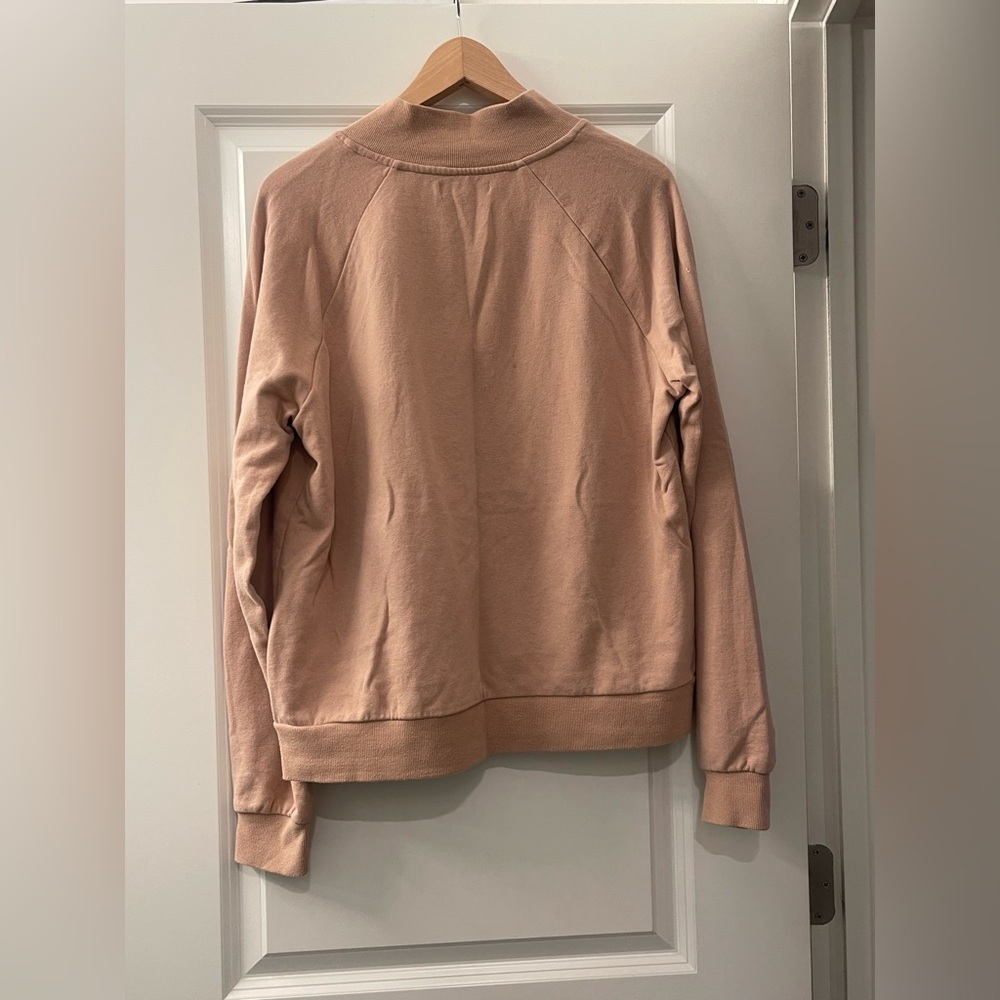 La Hearts Women's Tan Half-Zip Sweatshirt - Picture 2 of 4